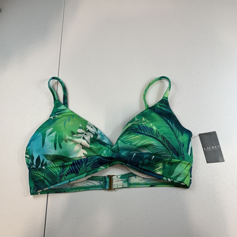 Lauren Ralph Lauren Swim Bikini Top 12 Cartago Palms Twist Tropical‎ Underwire